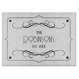 Familienname und etablierte Jahrtausendfilm Vintag Schneidebrett