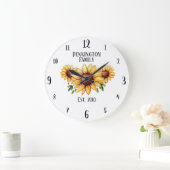 Familienname und Jahr etablierte rustische Sonnenb Große Wanduhr (Zuhause)