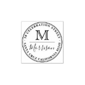 Familienname und Monogramm Rücksendeadresse der ge Gummistempel (Prägung)