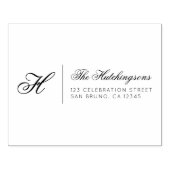 Familienname und Monogramm-Script-Rücksendeadresse Gummistempel (Prägung)