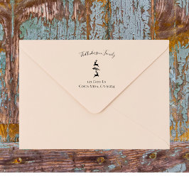 Familienname und Rücksendeadresse der Rentier Zwei Gummistempel