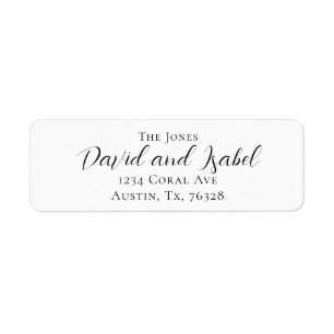 Familienname und Rücksendeadresse für Paare