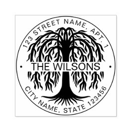 Familienname und Rücksendeadresse Willow Tree Gummistempel