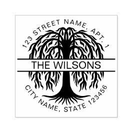 Familienname und Rücksendeadresse Willow Tree Gummistempel
