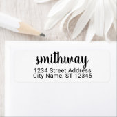 Familienname und Zuckerplättchen der Rücksendeadre (Insitu)