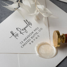 Familienname und Zuhause-Adresse Elegante Rücksend