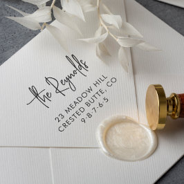 Familienname und Zuhause-Adresse Elegante Rücksend Gummistempel