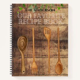 Familienname Unser Lieblingsrezept Rustikales Holz Notizblock
