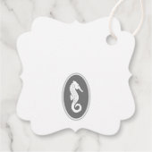 Familienname Vielen Dank Seepferd Anchor Aqua Blue Geschenkanhänger (Rückseite)