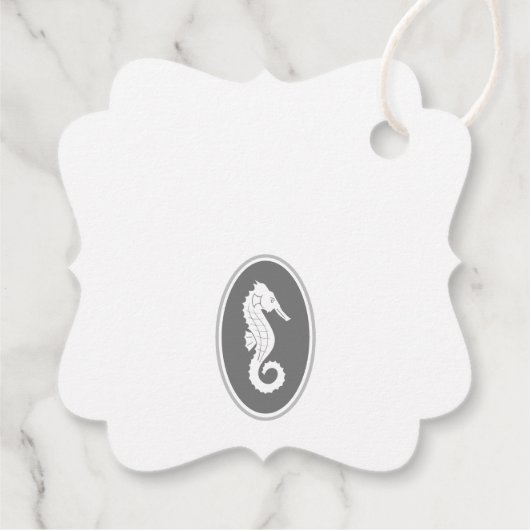 Familienname Vielen Dank Seepferd Anchor Aqua Blue Geschenkanhänger (Rückseite)