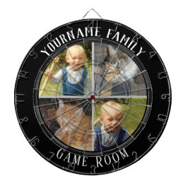 Familienname Vier-Foto-Spielzimmer Dartscheibe