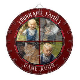 Familienname Vier-Foto-Spielzimmer Dartscheibe
