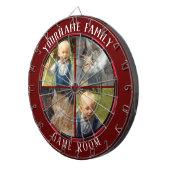 Familienname Vier-Foto-Spielzimmer Dartscheibe (Vorderseite rechts)