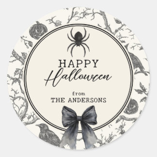 Familienname Vintage Gothic Halloween Runder Aufkleber