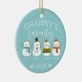 Familienname von Custom Snowman Keramik Ornament (Rechts)