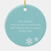 Familienname von Custom Snowman Keramik Ornament (Hinten)