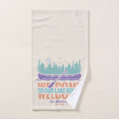 Familienname von Retro Lake House Badhandtuch Set (Handtuch)