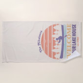 Familienname von Retro Lake House Strandtuch (Vorderseite)