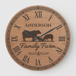 Familienname-Wanduhr – Farmhouse-Dekor  Große Wanduhr