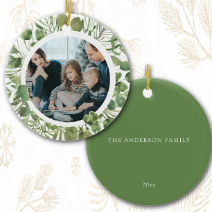 Familienname Weihnachten Eukalyptus Keramik Ornament
