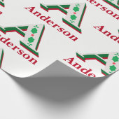 Familienname Weihnachten Geschenkpapier (Ecke)