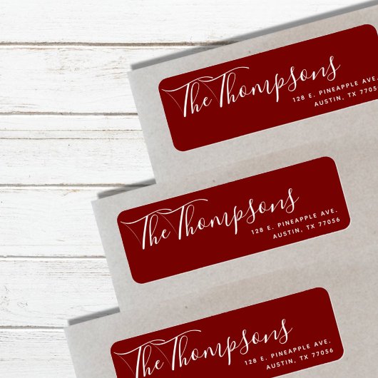 Familienname Weihnachten Rot Moderne Rücksendeadre