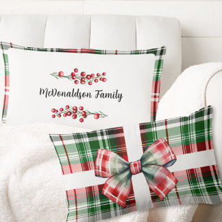 Familienname Weihnachten Vintages Geschenk Kariert Lendenkissen