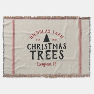 Familienname Weihnachtsbaum Bauernhof Getreidesack Decke