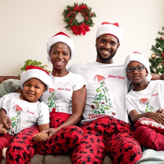Familienname Weihnachtsbaum Santa T - Shirt