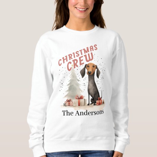 Familienname Weihnachtsgeburt Crew Niedlich Hund u Sweatshirt (Vorderseite)