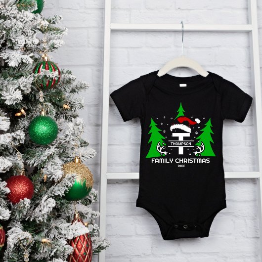 Familienname Weihnachtsmannmütze Weihnachten Baby Strampler