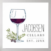 Familienname Weinkeller Art Print Poster (Vorne)