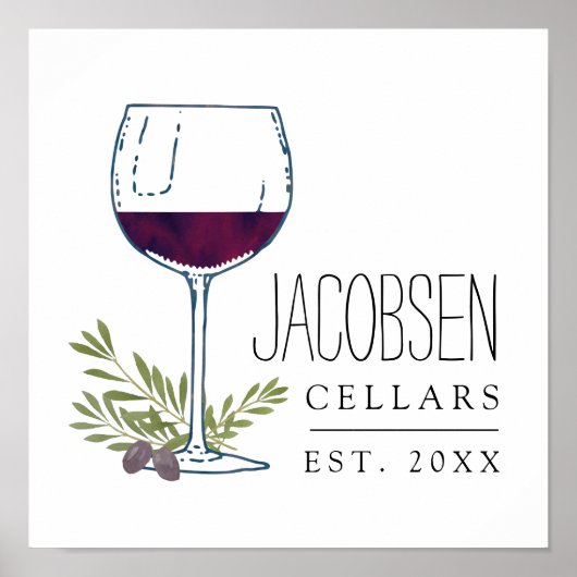 Familienname Weinkeller Art Print Poster (Vorne)