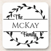 Familienname Whimsical Kresse Getränke Coaster Getränkeuntersetzer (Vorderseite)