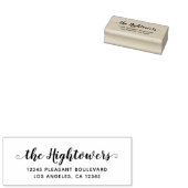 Familienname Whimsical Script Swash Rücksendeadres Gummistempel (Stempel)