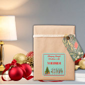 Familienname Whimsischer Weihnachtsmarschierer Quadratischer Aufkleber