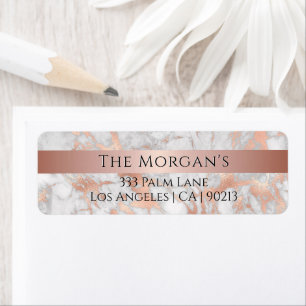 Familienname, White & Rose Goldmarmor