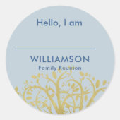Familienname Wiedersehen Genealogie Baumstruktur Runder Aufkleber (Vorderseite)