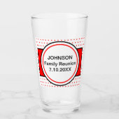 Familienname Wiedersehen Red Polka Dots Glas (Vorderseite)