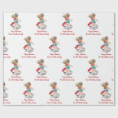 Familienname Winter Wonderland Moderne Weihnachten Geschenkpapier (Flach)