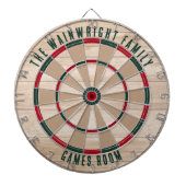 Familienname Wood Look Spielsaal Rustikal Dartscheibe (vorne)