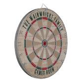 Familienname Wood Look Spielsaal Rustikal Dartscheibe (Vorderseite Links)