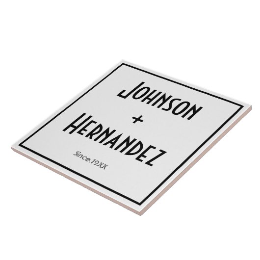 Familienname-Zeichen-einfaches modernes Fliese (Seite)