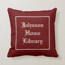 Familienname Zuhause dunkelrot Kissen