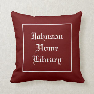 Familienname Zuhause dunkelrot  Kissen