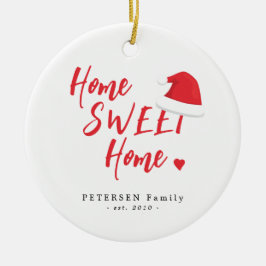 Familienname Zuhause Foto, süße Zuhause, Weihnacht Keramik Ornament