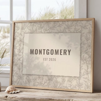 Familiennamen-Wandkunst im Vintage-Stil Dekoration