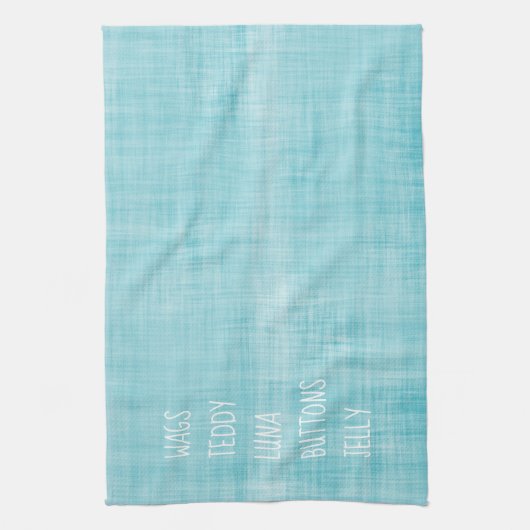 Familiennamen Zeitlose Dekoration Blauer Spaß Geschirrtuch (Vertikal)