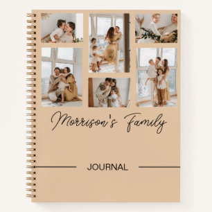 Familiennotebook mit Foto-Collage zum Personalisie Notizblock
