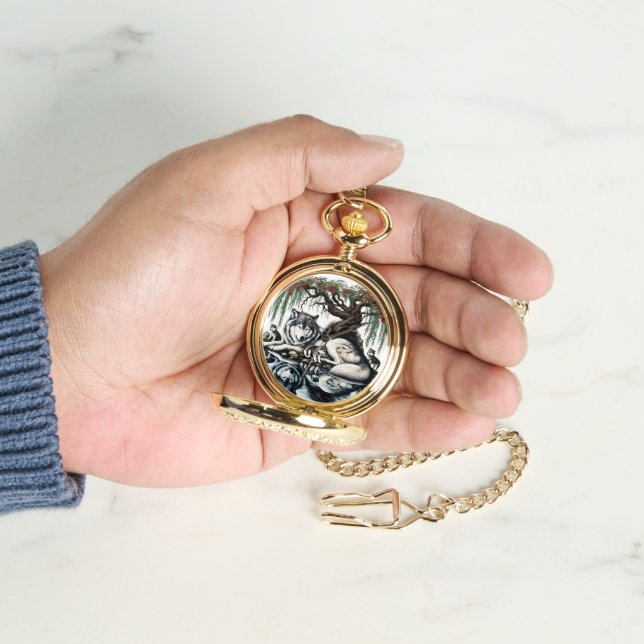 Familienoase Serene Wolf in idyllischer Natur Armbanduhr (Hand)